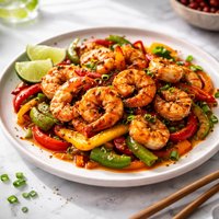 Spicy Stir Fried Shrimp and Peppers