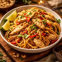 Spicy Thai Chicken Linguine