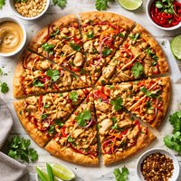 Spicy Thai Chicken Pizza with Peanut Sauce