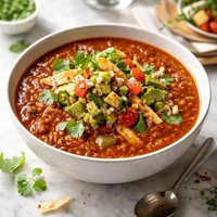 Spicy Tomato Soup with Avocado Relish