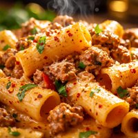 Spicy Vodka Cream Pasta with Hot Sausage