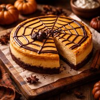 Spiderweb Pumpkin Cheesecake
