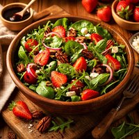 Spinach and Arugula Salad with Strawberries