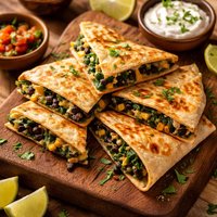 Spinach and Black Bean Quesadillas