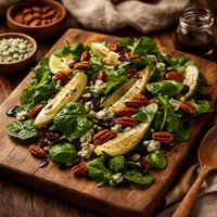 Spinach and Endive Salad with Pecans and Blue Cheese