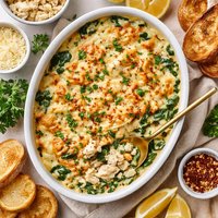 Spinach and Lump Crabmeat Au Gratin