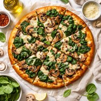 Spinach and Mushroom Pizza