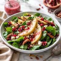 Spinach and Pear Salad with Pomegranate Dressing