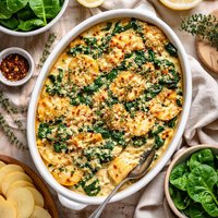 Spinach and Potatoes Au Gratin