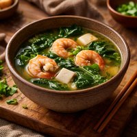 Spinach and Shrimp Miso Soup
