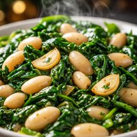 Spinach and White Beans with Garlic