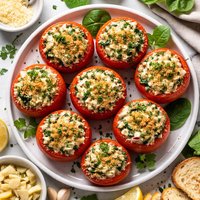 Spinach Artichoke Stuffed Tomatoes