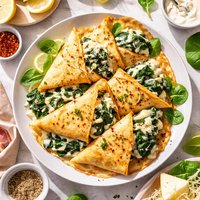 Spinach Asiago Crepes