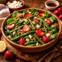 Spinach Asparagus and Strawberry Salad