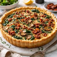 Spinach Bacon and Mushroom Quiche