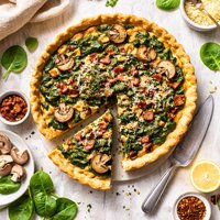 Spinach Bacon and Mushroom Savory Pie