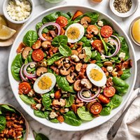 Spinach Bacon Mushroom Salad