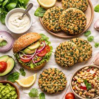 Spinach Bean Burgers