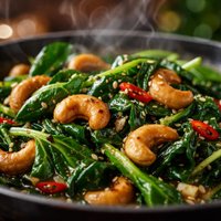 Spinach Cashew Stir Fry