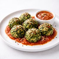 Spinach Cheese Balls with Pasta Sauce