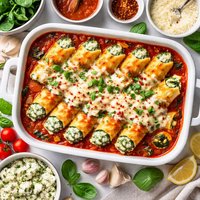 Spinach Cheese Manicotti Meatless