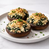 Spinach Crab Stuffed Portabella Mushrooms