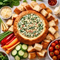 Spinach Dip in Hawaiian Bread