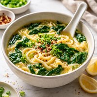 Spinach Egg Drop Noodle Soup
