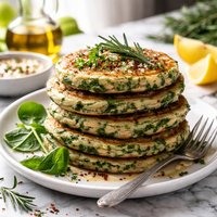 Spinach Garlic and Rosemary Griddlecakes