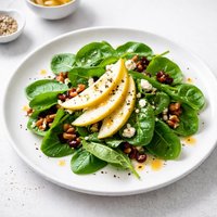 Spinach Pear Salad with Mustard Vinaigrette