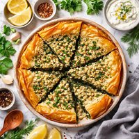 Spinach Rice and Feta Pie
