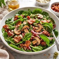 Spinach Salad with Bacon and Mushrooms