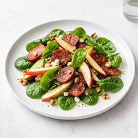 Spinach Salad with Chorizo and Apples