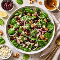 Spinach Salad with Cranberries and Walnuts