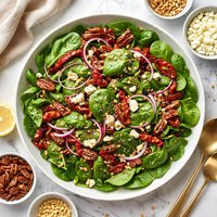Spinach Salad with Pecans and Sun Dried Tomato