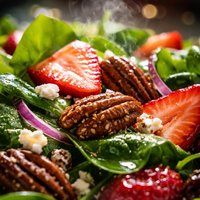 Spinach Salad with Strawberries and Caramelized Pecans