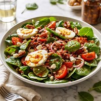Spinach Salad with Sweet Sour Bacon Dressing