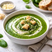 Spinach Soup with Parmesan Cream