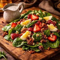 Spinach Strauss Salad with Gooseneck Dressing