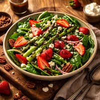 Spinach Strawberry Asparagus Salad