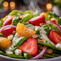 Spinach Strawberry Mandarin Salad with Poppy Seed Dressing