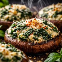 Spinach Stuffed Portabella Caps