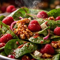 Spinach Walnut Salad W Raspberry Walnut Vinaigrette