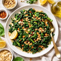 Spinach with Pine Nuts and Almonds Espinacas Con Pinones Y Almo