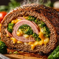 Spiral Meatloaf W Ham Broccoli and Cheddar