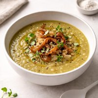 Split Pea Soup with Caramelized Onions and Cumin Seed