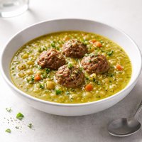 Split Pea Soup with Meatballs
