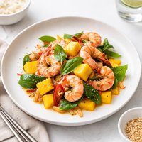 Spot Prawn Mango and Basil Stir Fry