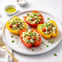 Spring Couscous Stuffed Bell Peppers