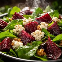 Spring Greens with Beets and Goat Cheese